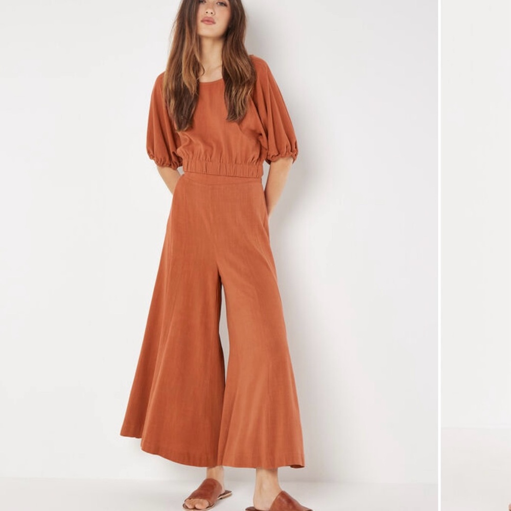 Apricot Palazzo Pants Linen blend
